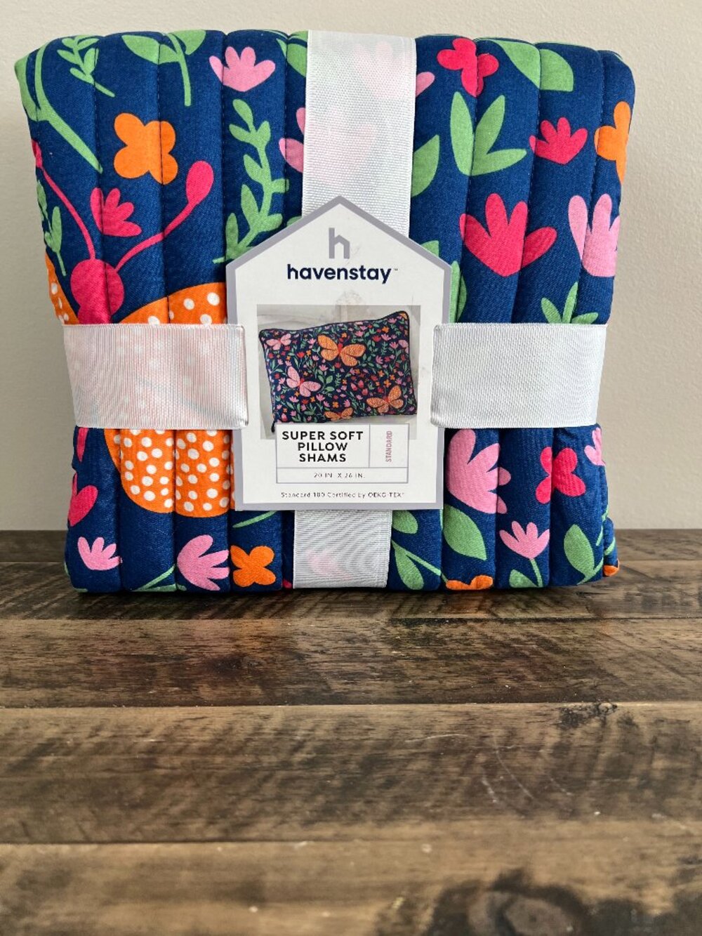 Floral Butterfly Pillow Shams Set 2 Cottagecore Blue Pink NWT